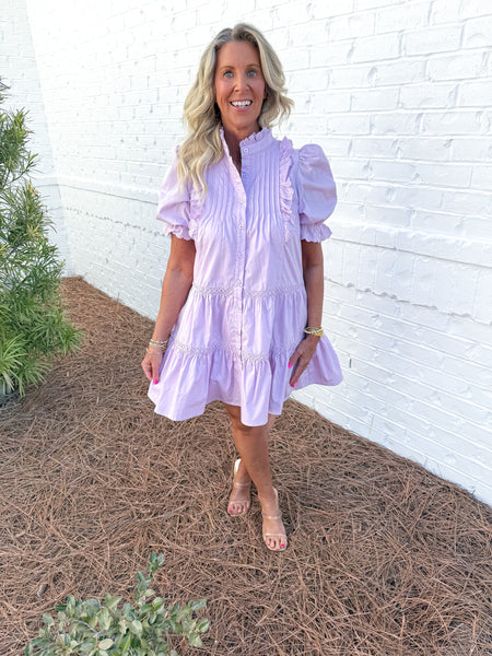 Lavender Pin Tuck Dress