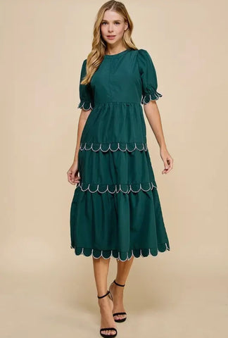 Green Scallop Midi