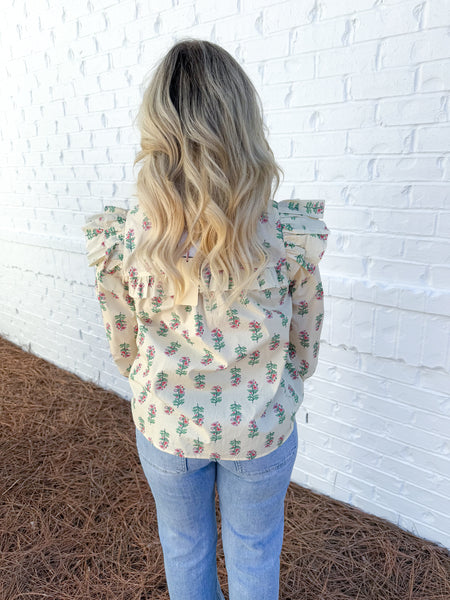 Floral Ruffle Top