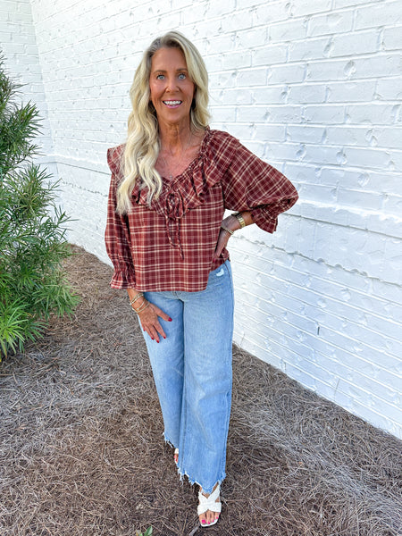 Plaid Ruffle Top