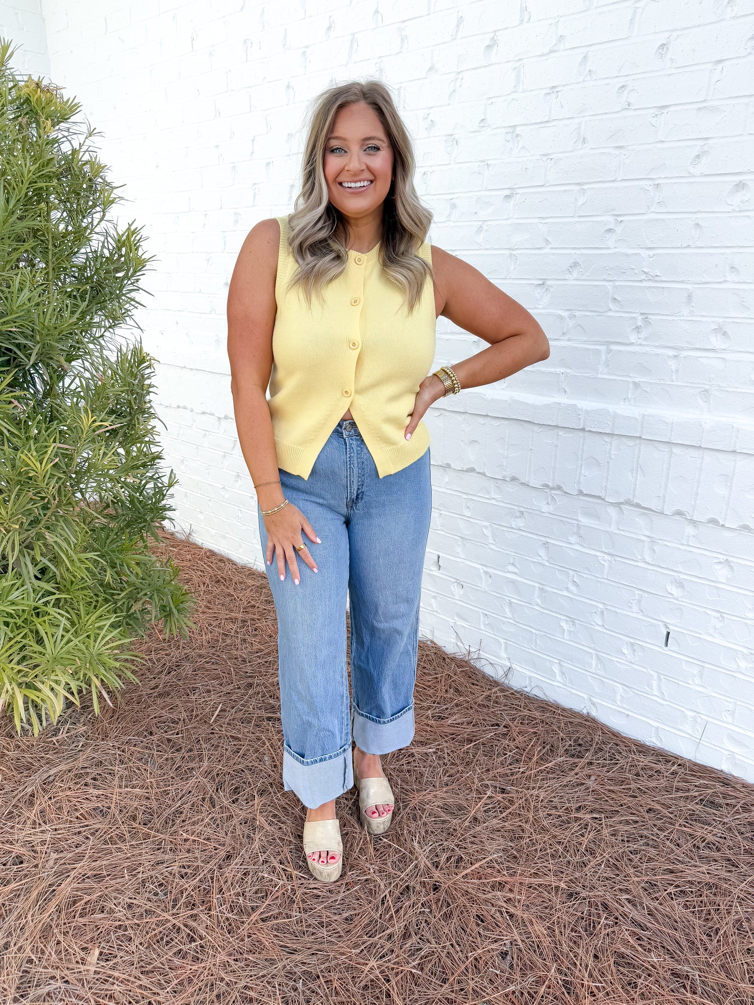 Yellow Sleeveless Sweater