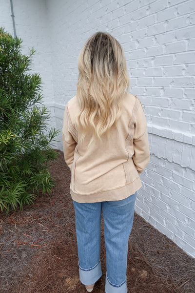 Beige Mineral Washed Top