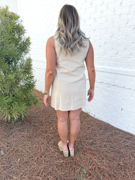 Cream Denim Dress