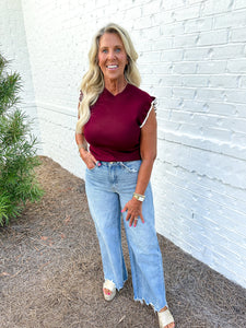 Garnet Ribbed Top