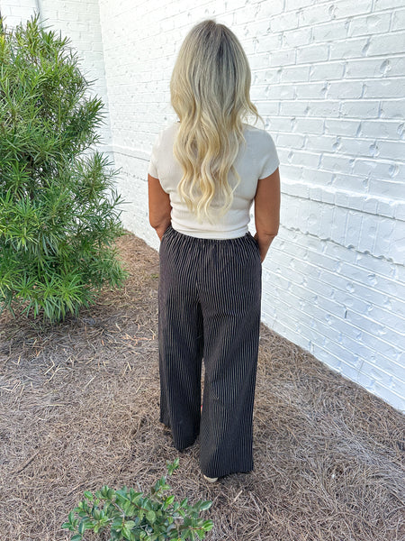 Charcoal Striped Pants