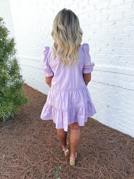 Lavender Pin Tuck Dress