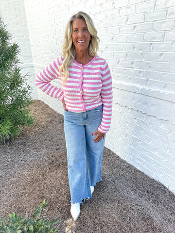 Pink Striped Sweater