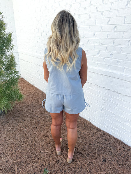 Light Denim Short Set