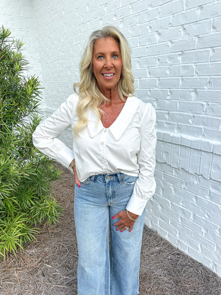 White Collared Blouse