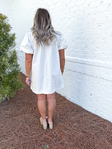 White Denim Dress