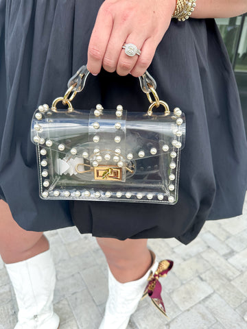 Pearl Studded Clear Bag