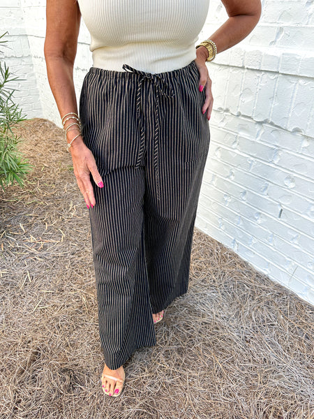 Charcoal Striped Pants