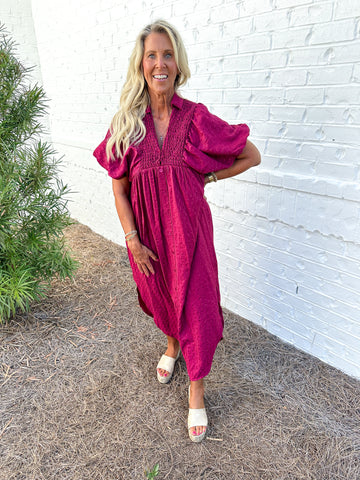 Plum Textured Midi