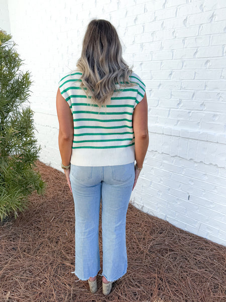 Green Striped Sweater