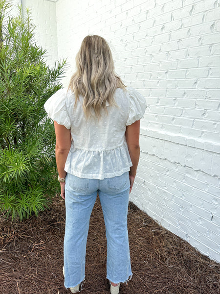 Eyelet Collared Top