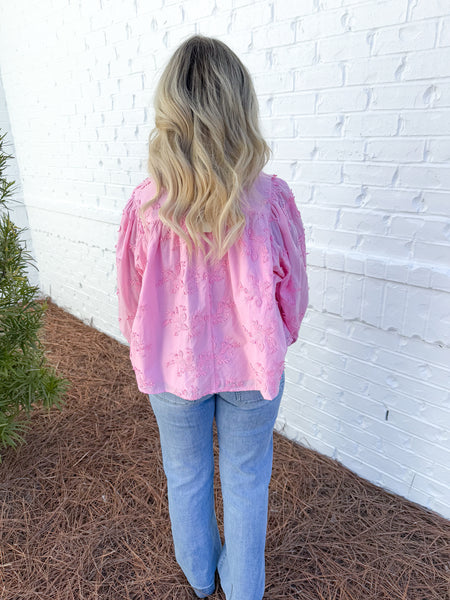 Pink Embroidered Top