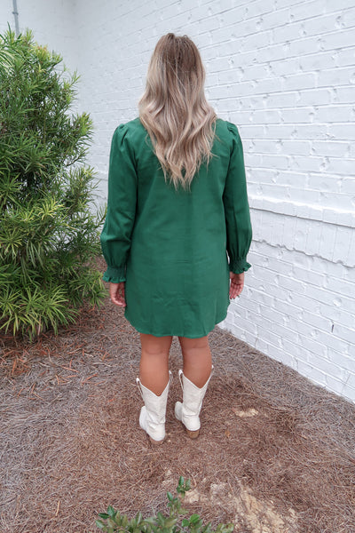 Smocked Shirt Dress