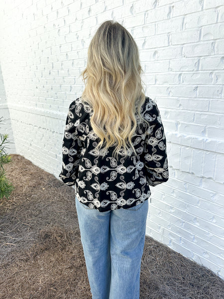 Black Embroidered Top