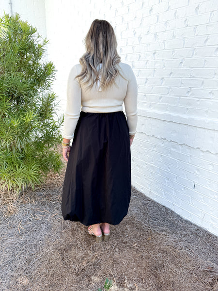 Black Bubble Maxi Skirt