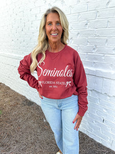 Garnet FSU Bow Sweatshirt