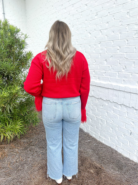 Red Fur Cardigan