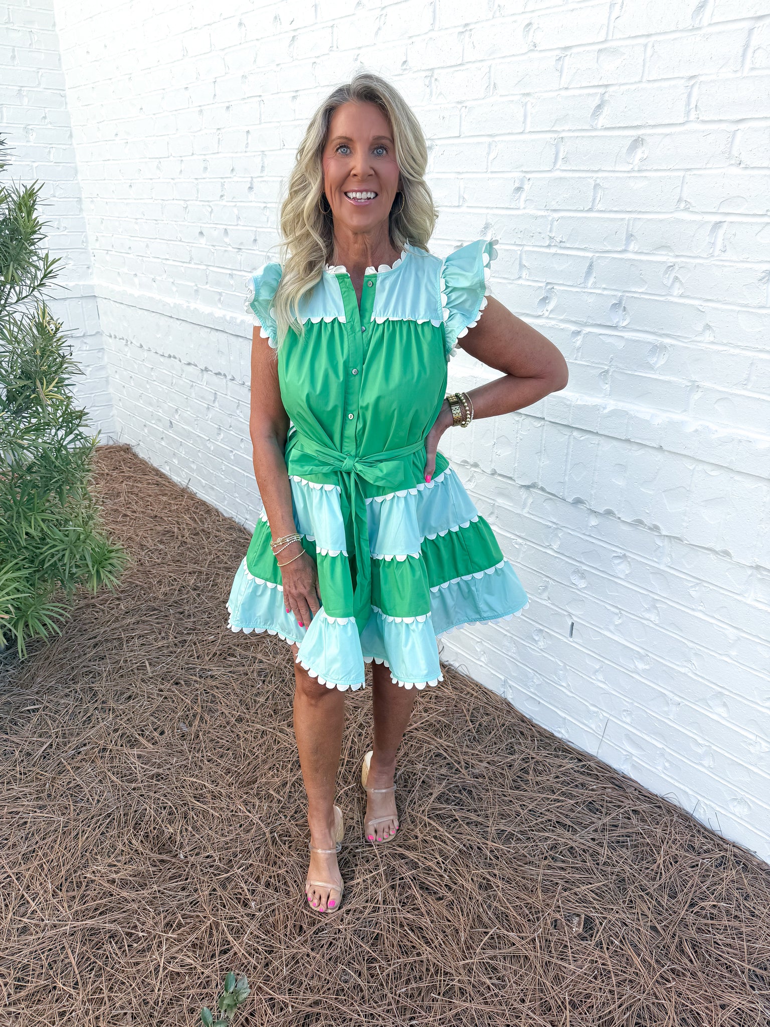 Colorblock Tiered Dress