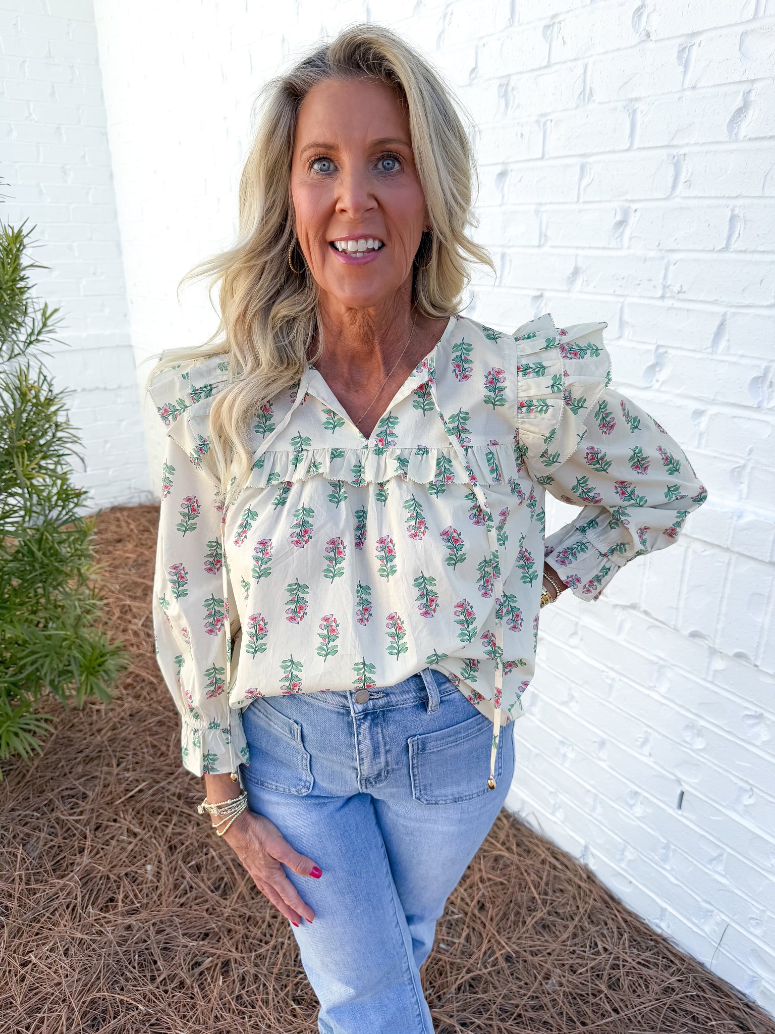 Floral Ruffle Top