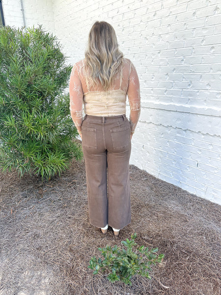 Brown Denim Pants