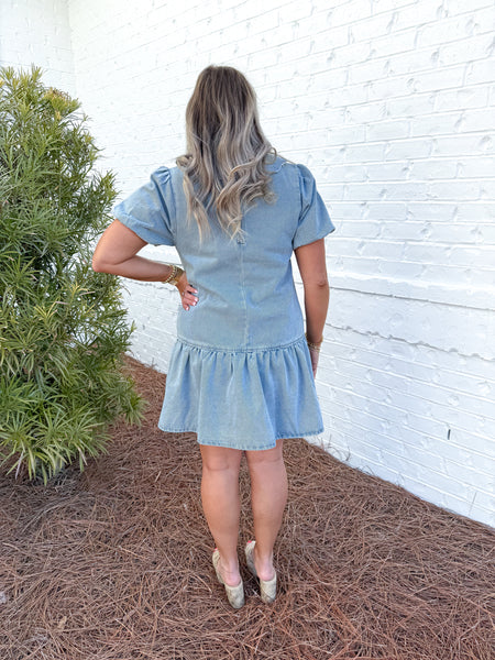 Collared Denim Dress