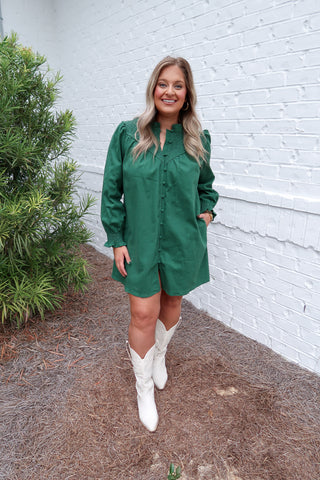 Smocked Shirt Dress