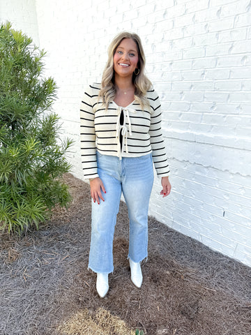 Striped Tie Sweater