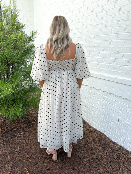 Polka Dot Cara Midi Dress