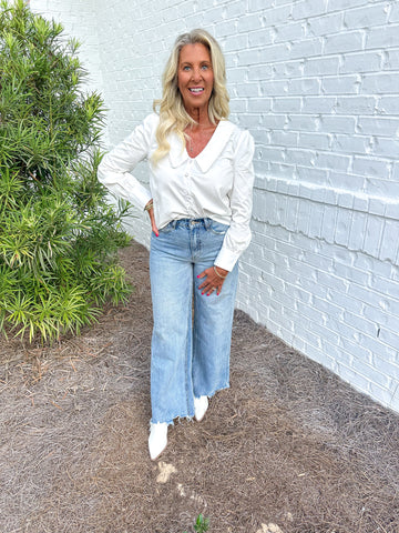 White Collared Blouse