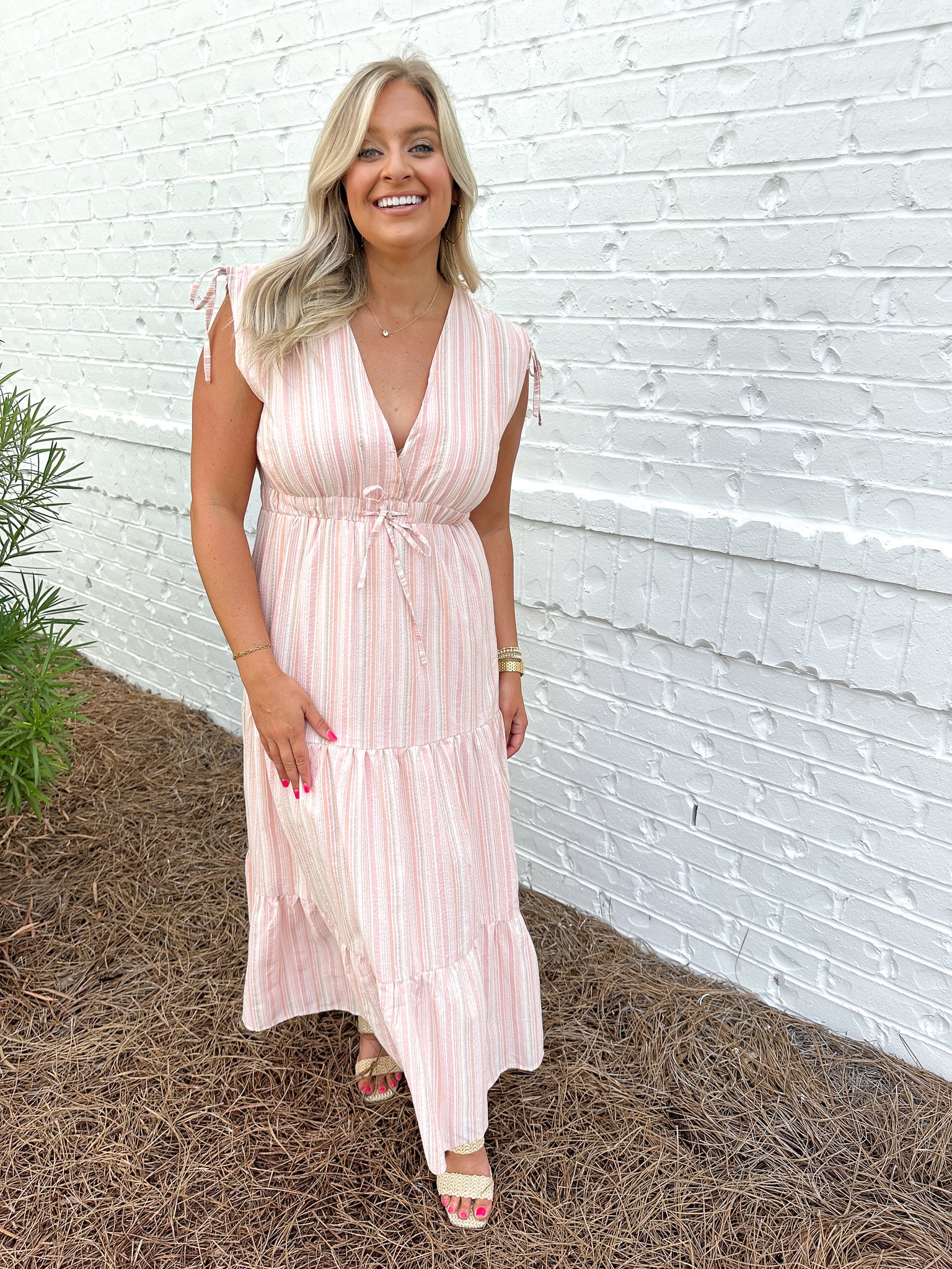 Peach Striped Maxi