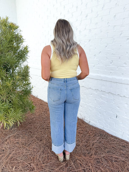 Yellow Ribbed Bodysuit