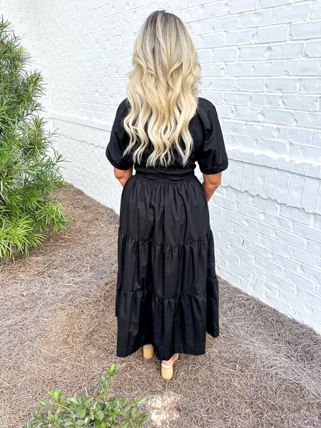 Black Tiered Midi