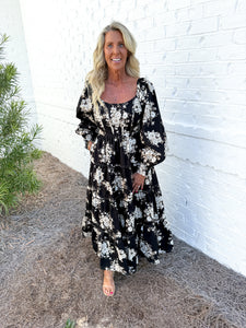 Black Floral Maxi