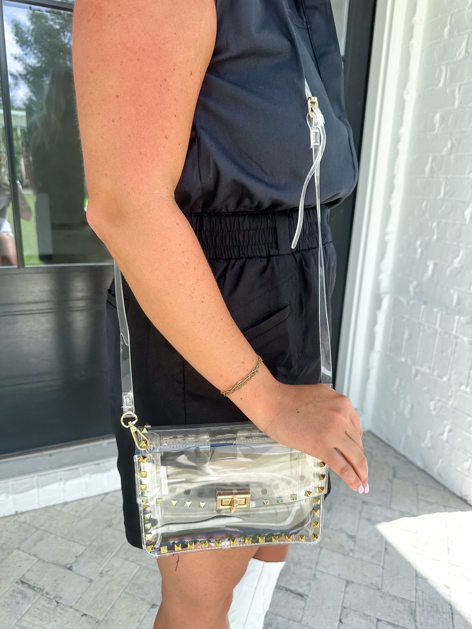 Clear Studded Crossbody