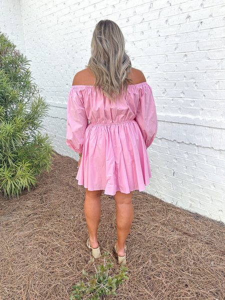 Pink Off Shoulder Dress