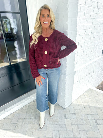 Burgundy Cardigan