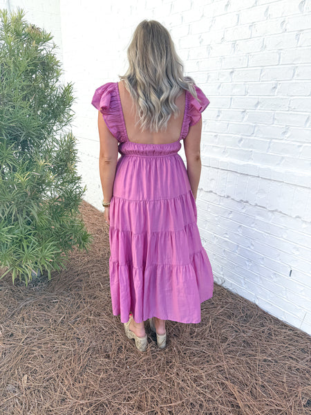 Ruffle Tiered Midi