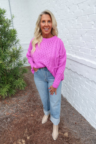 Orchid Cable Knit Sweater