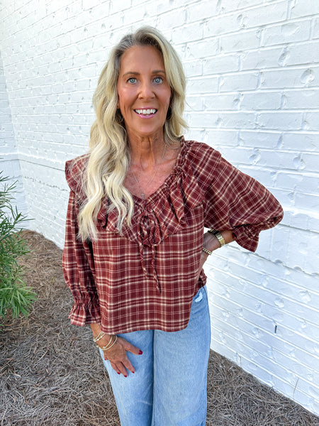 Plaid Ruffle Top