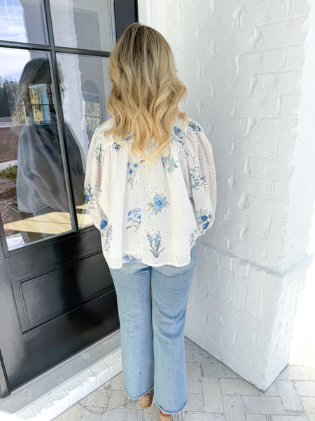 Floral Eyelet Top