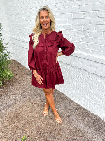 Garnet Ruffle Dress