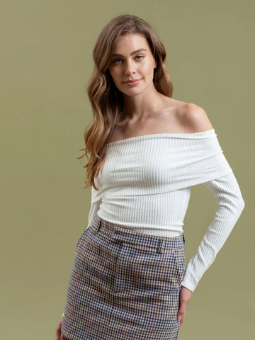 Fold Over Knit Top