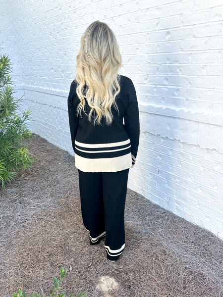 Border Stripe Knit Set