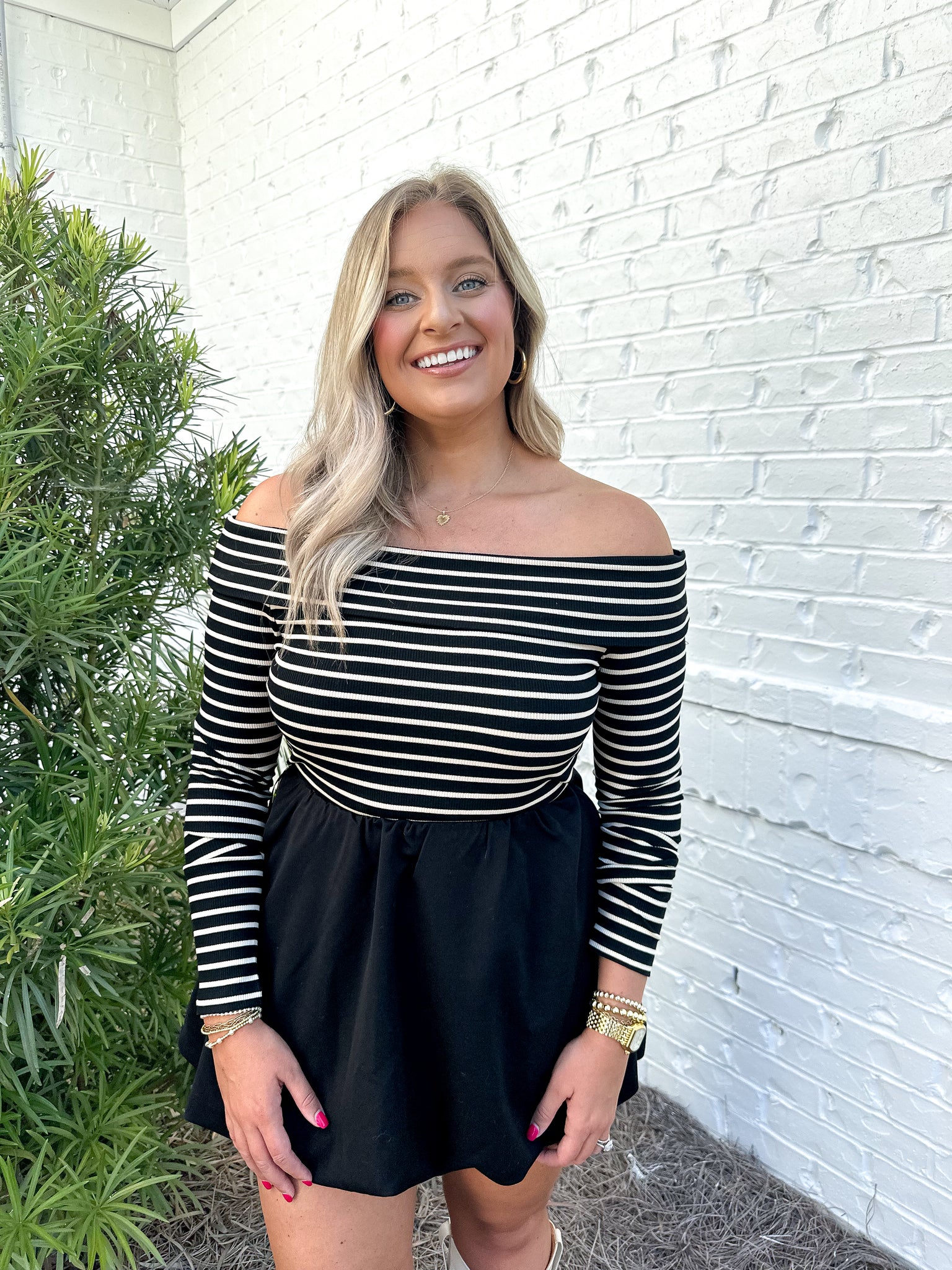 Striped Off Shoulder Top