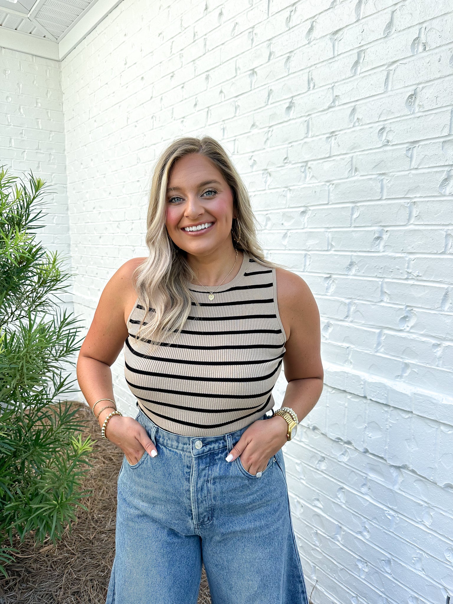 Khaki/Black Naya Top