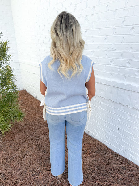 Blue Cable Knit Sweater